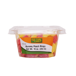 4107-Gummy Peach Rings 12/10 oz.