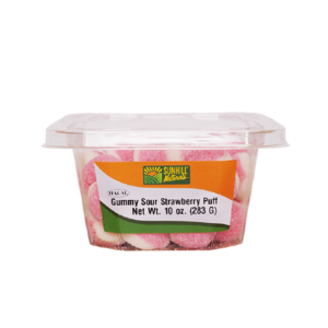 4111-Gummy Sour Strawberry Puff 10 oz.