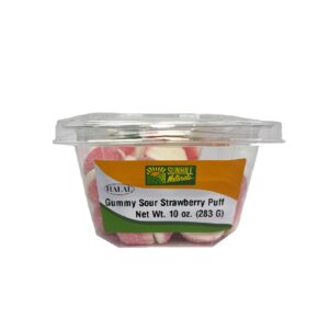4111-Gummy Sour Strawberry Puff 10 oz.