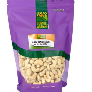 7613-Sunhill Naturals Raw Cashews 8/16oz. Stand-Up Bag