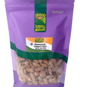 7616-Sunhill Naturals Almonds Roasted & Salted 8/16oz. Stand-Up Bag